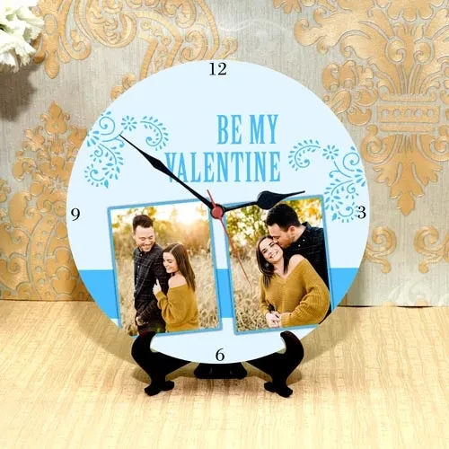 Be My Valentine Personalized Table Clock