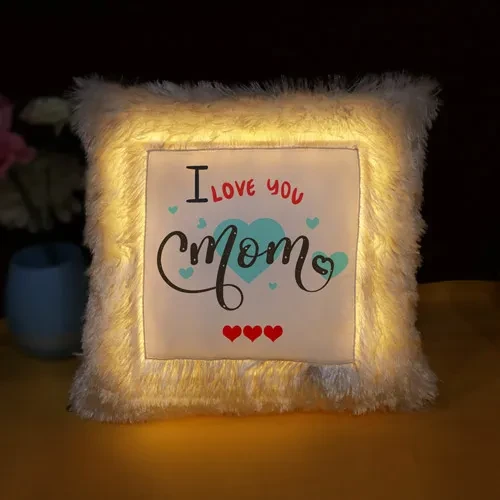 I Love you Mom Personalized LED Cushion