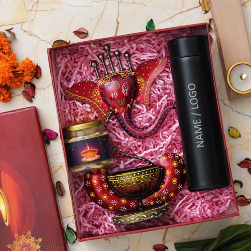 Metal Ganesh Bottle Gift Hamper