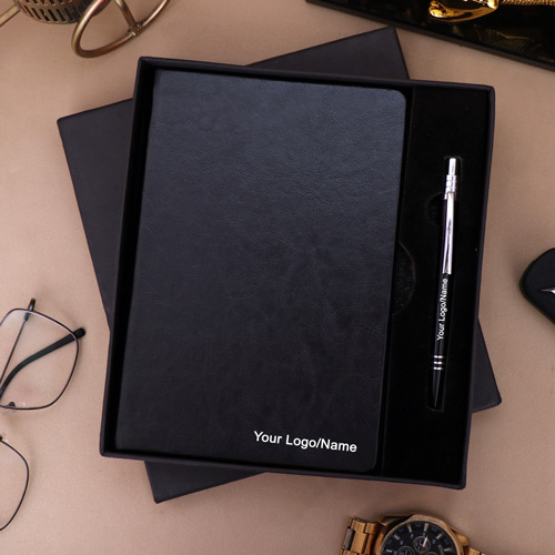 Personalized Premium Black Diary Pen Set