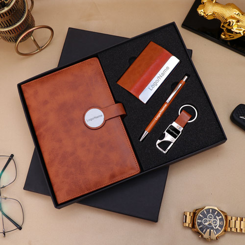 Premium Brown Leatherite Diary Set of Four