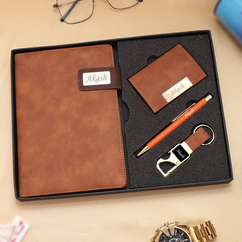 Premium Tan Colour Leather Diary Set of Four